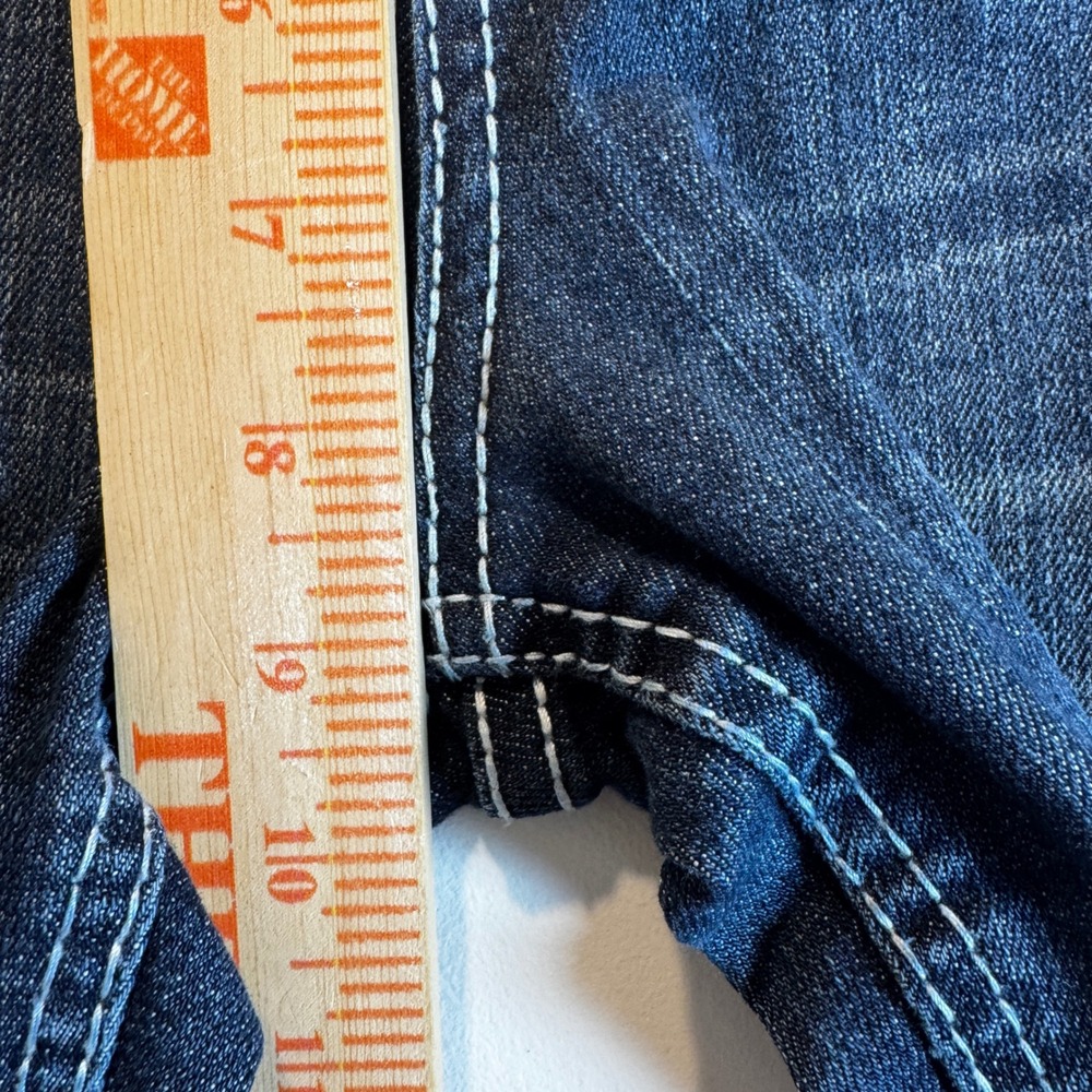 Maurices Womens Bootcut Jeans Y2K  90s Stitching Dark Wash Cowgirl Size 5/6 LONG - Picture 8 of 9